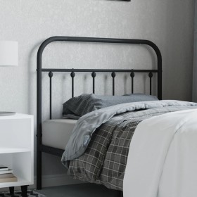 Cabecero de metal negro 100 cm de vidaXL, Cabeceros y pies de cama - Ref: Foro24-352607, Precio: 30,56 €, Descuento: %