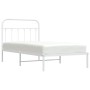 Estructura de cama de metal con cabecero blanco 100x190 cm de vidaXL, Camas y somieres - Ref: Foro24-352621, Precio: 82,15 €,...