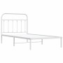 Estructura de cama de metal con cabecero blanco 100x190 cm de vidaXL, Camas y somieres - Ref: Foro24-352621, Precio: 82,15 €,...