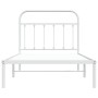 Estructura de cama de metal con cabecero blanco 100x190 cm de vidaXL, Camas y somieres - Ref: Foro24-352621, Precio: 82,15 €,...