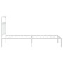 Estructura de cama de metal con cabecero blanco 100x190 cm de vidaXL, Camas y somieres - Ref: Foro24-352621, Precio: 82,15 €,...