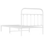 Estructura de cama de metal con cabecero blanco 100x190 cm de vidaXL, Camas y somieres - Ref: Foro24-352621, Precio: 82,15 €,...