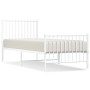 Estructura cama metal con cabecero y pie cama blanca 75x190 cm de vidaXL, Camas y somieres - Ref: Foro24-350939, Precio: 70,9...
