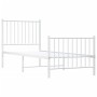 Estructura cama metal con cabecero y pie cama blanca 75x190 cm de vidaXL, Camas y somieres - Ref: Foro24-350939, Precio: 70,9...
