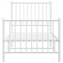 Estructura cama metal con cabecero y pie cama blanca 75x190 cm de vidaXL, Camas y somieres - Ref: Foro24-350939, Precio: 70,9...
