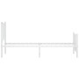 Estructura cama metal con cabecero y pie cama blanca 75x190 cm de vidaXL, Camas y somieres - Ref: Foro24-350939, Precio: 70,9...