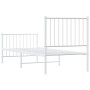 Estructura cama metal con cabecero y pie cama blanca 75x190 cm de vidaXL, Camas y somieres - Ref: Foro24-350939, Precio: 70,9...