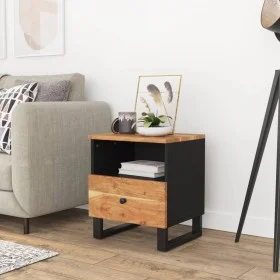 Mesita de noche madera maciza acacia y madera contrachapada de vidaXL, Mesitas de noche - Ref: Foro24-350650, Precio: 74,78 €...