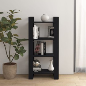 Estantería/divisor de espacios madera maciza negro 60x35x125 cm en Librerías y estanterías | Comprar online en Foru.es