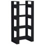 Estantería/divisor de espacios madera maciza negro 60x35x125 cm en Librerías y estanterías | Comprar online en Foru.es