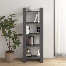 Estantería/divisor de espacios madera maciza gris 60x35x160 cm en Librerías y estanterías | Comprar online en Foru.es