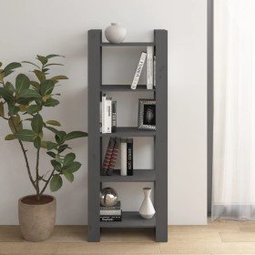 Estantería/divisor de espacios madera maciza gris 60x35x160 cm en Librerías y estanterías | Comprar online en Foru.es