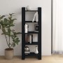 Estantería/divisor de espacios madera maciza negro 60x35x160 cm en Librerías y estanterías | Comprar online en Foru.es