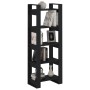 Estantería/divisor de espacios madera maciza negro 60x35x160 cm en Librerías y estanterías | Comprar online en Foru.es