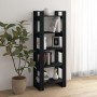 Estantería/divisor de espacios madera maciza negro 60x35x160 cm en Librerías y estanterías | Comprar online en Foru.es