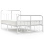 Estructura cama metal con cabecero y estribo blanco 120x190 cm de vidaXL, Camas y somieres - Ref: Foro24-352642, Precio: 98,4...