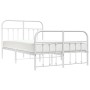 Estructura cama metal con cabecero y estribo blanco 120x190 cm de vidaXL, Camas y somieres - Ref: Foro24-352642, Precio: 98,4...