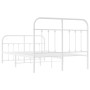 Estructura cama metal con cabecero y estribo blanco 120x190 cm de vidaXL, Camas y somieres - Ref: Foro24-352642, Precio: 98,4...