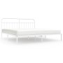 Estructura de cama de metal con cabecero blanco 193x203 cm de vidaXL, Camas y somieres - Ref: Foro24-352633, Precio: 129,75 €...
