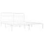 Estructura de cama de metal con cabecero blanco 193x203 cm de vidaXL, Camas y somieres - Ref: Foro24-352633, Precio: 129,75 €...