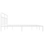Estructura de cama de metal con cabecero blanco 193x203 cm de vidaXL, Camas y somieres - Ref: Foro24-352633, Precio: 129,75 €...