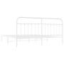 Estructura de cama de metal con cabecero blanco 193x203 cm de vidaXL, Camas y somieres - Ref: Foro24-352633, Precio: 129,75 €...