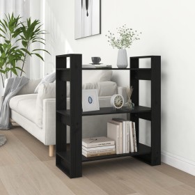 Estantería/divisor de espacios madera pino negro 80x35x91 cm en Librerías y estanterías | Comprar online en Foru.es