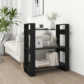 Estantería/divisor de espacios madera pino negro 80x35x91 cm en Librerías y estanterías | Comprar online en Foru.es