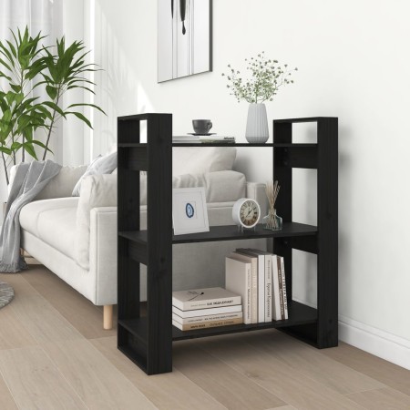 Estantería/divisor de espacios madera pino negro 80x35x91 cm en Librerías y estanterías | Comprar online en Foru.es