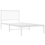 Estructura de cama de metal con cabecero blanco 90x190 cm de vidaXL, Camas y somieres - Ref: Foro24-350923, Precio: 68,86 €, ...