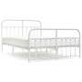 Estructura cama metal cabecero y estribo blanco 140x190 cm de vidaXL, Camas y somieres - Ref: Foro24-352645, Precio: 128,50 €...