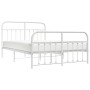 Estructura cama metal cabecero y estribo blanco 140x190 cm de vidaXL, Camas y somieres - Ref: Foro24-352645, Precio: 128,50 €...