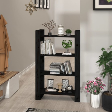 Estantería/divisor de espacios madera pino negro 80x35x125 cm en Librerías y estanterías | Comprar online en Foru.es