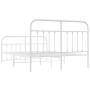 Estructura cama metal cabecero y estribo blanco 140x190 cm de vidaXL, Camas y somieres - Ref: Foro24-352645, Precio: 128,50 €...