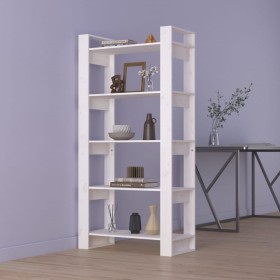 Estantería/divisor espacios madera maciza blanco 80x35x160 cm en Librerías y estanterías | Comprar online en Foru.es