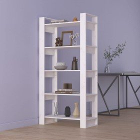 Estantería/divisor espacios madera maciza blanco 80x35x160 cm en Librerías y estanterías | Comprar online en Foru.es