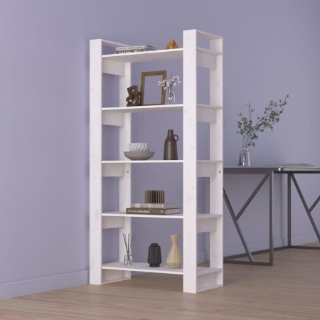 Estantería/divisor espacios madera maciza blanco 80x35x160 cm en Librerías y estanterías | Comprar online en Foru.es
