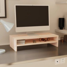 Soporte de monitor madera maciza de pino 50x24x13 cm en Muebles TV | Comprar online en Foru.es