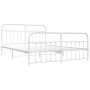 Estructura cama metal con cabecero y pie cama blanco 183x213 cm de vidaXL, Camas y somieres - Ref: Foro24-352650, Precio: 145...