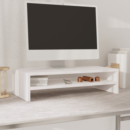 Soporte de monitor madera maciza de pino blanco 50x24x13 cm en Muebles TV | Comprar online en Foru.es