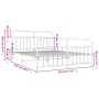 Estructura cama metal con cabecero y pie cama blanco 183x213 cm de vidaXL, Camas y somieres - Ref: Foro24-352650, Precio: 145...