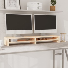Soporte de monitor madera maciza de pino 100x24x13 cm en Muebles TV | Comprar online en Foru.es