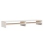 Soporte de monitor madera maciza de pino blanco 100x24x13 cm en Muebles TV | Comprar online en Foru.es