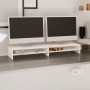 Soporte de monitor madera maciza de pino blanco 100x24x13 cm en Muebles TV | Comprar online en Foru.es