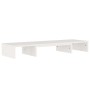 Soporte de monitor madera maciza de pino blanco 80x24x10,5 cm en Muebles TV | Comprar online en Foru.es
