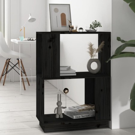 Estantería/divisor de espacios madera pino negro 51x25x70 cm en Librerías y estanterías | Comprar online en Foru.es