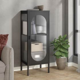 Aparador alto vidrio y acero negro 40x35x105 cm de vidaXL, Aparadores - Ref: Foro24-352999, Precio: 150,62 €, Descuento: %