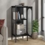 Aparador alto vidrio y acero negro 40x35x105 cm de vidaXL, Aparadores - Ref: Foro24-352999, Precio: 150,62 €, Descuento: %
