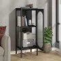 Aparador alto vidrio y acero negro 40x35x105 cm de vidaXL, Aparadores - Ref: Foro24-352999, Precio: 148,60 €, Descuento: %