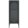 Aparador alto vidrio y acero negro 40x35x105 cm de vidaXL, Aparadores - Ref: Foro24-352999, Precio: 150,62 €, Descuento: %